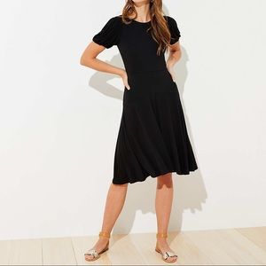 NWT LOFT black midi dress